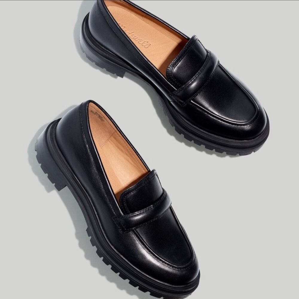 Madewell Bradley Lugsole Loafer in Leather Black